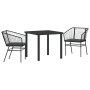 Conjunto de Comedor de Jardín 3 pcs Negro ratán sintético en Sillas de jardín | Comprar online en Foru.es