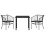Conjunto de Comedor de Jardín 3 pcs Negro ratán sintético en Sillas de jardín | Comprar online en Foru.es