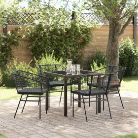 Conjunto de Comedor de Jardín 5 pcs Negro ratán sintético en Sillas de jardín | Comprar online en Foru.es