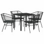 Conjunto de Comedor de Jardín 5 pcs Negro ratán sintético en Sillas de jardín | Comprar online en Foru.es