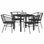 Conjunto de Comedor de Jardín 5 pcs Negro ratán sintético en Sillas de jardín | Comprar online en Foru.es