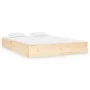 Solid wood double bed frame 135x190 cm by vidaXL, Beds and slatted bases - Ref: Foro24-820077, Price: 100,97 €, Discount: %