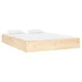 Solid wood double bed frame 135x190 cm by vidaXL, Beds and slatted bases - Ref: Foro24-820077, Price: 100,97 €, Discount: %