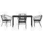 Conjunto de Comedor de Jardín 5 pcs Negro ratán sintético en Sillas de jardín | Comprar online en Foru.es