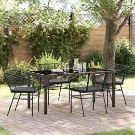 Conjunto de Comedor de Jardín 5 pcs Negro ratán sintético en Sillas de jardín | Comprar online en Foru.es