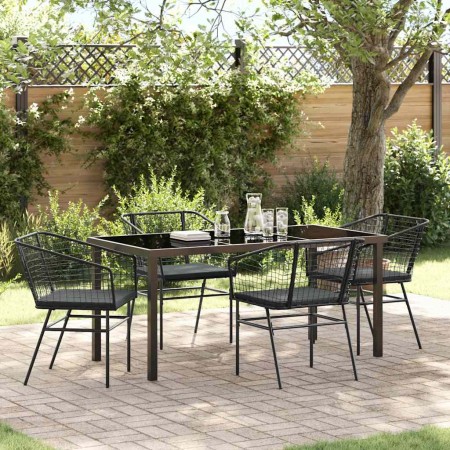 Conjunto de Comedor de Jardín 5 pcs Negro ratán sintético en Sillas de jardín | Comprar online en Foru.es