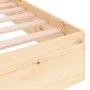 Solid wood double bed frame 135x190 cm by vidaXL, Beds and slatted bases - Ref: Foro24-820077, Price: 100,97 €, Discount: %