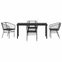 Conjunto de Comedor de Jardín 5 pcs Negro ratán sintético en Sillas de jardín | Comprar online en Foru.es