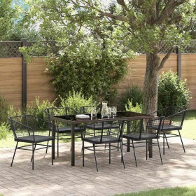 Conjunto de Comedor de Jardín 7 pcs Negro ratán sintético en Sillas de jardín | Comprar online en Foru.es
