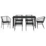 Conjunto de Comedor de Jardín 7 pcs Negro ratán sintético en Sillas de jardín | Comprar online en Foru.es