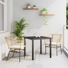 Conjunto de Comedor de Jardín 3 pcs Marrón ratán sintético en Sillas de jardín | Comprar online en Foru.es