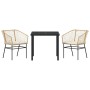 Conjunto de Comedor de Jardín 3 pcs Marrón ratán sintético en Sillas de jardín | Comprar online en Foru.es