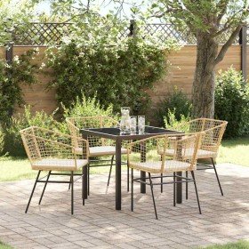 Conjunto de Comedor de Jardín 5 pcs Marrón ratán sintético en Sillas de jardín | Comprar online en Foru.es
