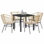 Conjunto de Comedor de Jardín 5 pcs Marrón ratán sintético en Sillas de jardín | Comprar online en Foru.es