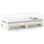 Sofá cama extraíble madera maciza de pino blanco 2x(90x200) cm de vidaXL, Camas y somieres - Ref: Foro24-820223, Precio: 245,...
