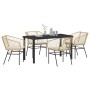 Conjunto de Comedor de Jardín 5 pcs Marrón ratán sintético en Sillas de jardín | Comprar online en Foru.es