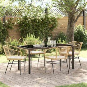 Conjunto de Comedor de Jardín 5 pcs Marrón ratán sintético en Sillas de jardín | Comprar online en Foru.es