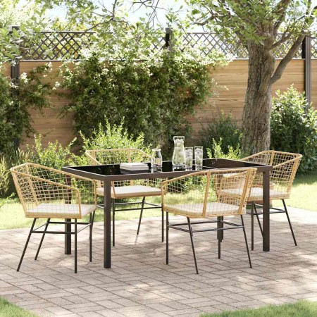 Conjunto de Comedor de Jardín 5 pcs Marrón ratán sintético en Sillas de jardín | Comprar online en Foru.es