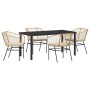 Conjunto de Comedor de Jardín 5 pcs Marrón ratán sintético en Sillas de jardín | Comprar online en Foru.es