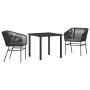 Conjunto de Comedor de Jardín con cojín 3 pcs Negro en Sillas de jardín | Comprar online en Foru.es