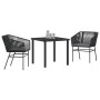 Conjunto de Comedor de Jardín con cojín 3 pcs Negro en Sillas de jardín | Comprar online en Foru.es