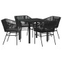 Conjunto de Comedor de Jardín 5 pcs Negro Poliratán en Sillas de jardín | Comprar online en Foru.es