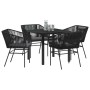 Conjunto de Comedor de Jardín 5 pcs Negro Poliratán en Sillas de jardín | Comprar online en Foru.es