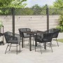 Conjunto de Comedor de Jardín 5 pcs Negro Poliratán en Sillas de jardín | Comprar online en Foru.es
