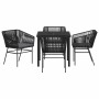 Conjunto de Comedor de Jardín 5 pcs Negro Poliratán en Sillas de jardín | Comprar online en Foru.es