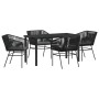 Conjunto de Comedor de Jardín con cojín 5 pcs Negro en Sillas de jardín | Comprar online en Foru.es