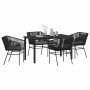Conjunto de Comedor de Jardín con cojín 5 pcs Negro en Sillas de jardín | Comprar online en Foru.es