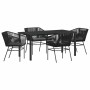 Conjunto de Comedor de Jardín con cojín 5 pcs Negro en Sillas de jardín | Comprar online en Foru.es