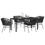 Conjunto de Comedor de Jardín con cojín 5 pcs Negro en Sillas de jardín | Comprar online en Foru.es