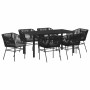 Conjunto de Comedor de Jardín con cojín 7 pcs Negro en Sillas de jardín | Comprar online en Foru.es