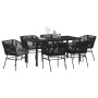 Conjunto de Comedor de Jardín con cojín 7 pcs Negro en Sillas de jardín | Comprar online en Foru.es