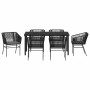 Conjunto de Comedor de Jardín con cojín 7 pcs Negro en Sillas de jardín | Comprar online en Foru.es