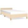 Estructura de cama con cabecero de tela color crema 80x200 cm de vidaXL, Camas y somieres - Ref: Foro24-347372, Precio: 96,69...