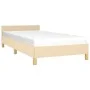 Estructura de cama con cabecero de tela color crema 80x200 cm de vidaXL, Camas y somieres - Ref: Foro24-347372, Precio: 95,07...