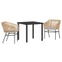 Conjunto de Comedor de Jardín con cojín 3 pcs Marrón en Sillas de jardín | Comprar online en Foru.es