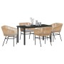 Conjunto de Comedor de Jardín 5 pcs Marrón Poliratán en Sillas de jardín | Comprar online en Foru.es