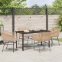 Conjunto de Comedor de Jardín 5 pcs Marrón Poliratán en Sillas de jardín | Comprar online en Foru.es