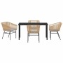 Conjunto de Comedor de Jardín 5 pcs Marrón Poliratán en Sillas de jardín | Comprar online en Foru.es