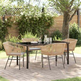 Conjunto de Comedor de Jardín con cojín 5 pcs Marrón en Sillas de jardín | Comprar online en Foru.es