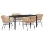 Conjunto de Comedor de Jardín con cojín 5 pcs Marrón en Sillas de jardín | Comprar online en Foru.es