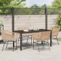 Conjunto de Comedor de Jardín con cojín 5 pcs Marrón en Sillas de jardín | Comprar online en Foru.es