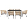 Conjunto de Comedor de Jardín con cojín 7 pcs Marrón en Sillas de jardín | Comprar online en Foru.es