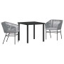 Conjunto de Comedor de Jardín 3 pcs Gris Poliratán en Sillas de jardín | Comprar online en Foru.es