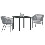 Conjunto de Comedor de Jardín 3 pcs Gris Poliratán en Sillas de jardín | Comprar online en Foru.es