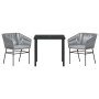 Conjunto de Comedor de Jardín 3 pcs Gris Poliratán en Sillas de jardín | Comprar online en Foru.es