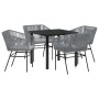 Conjunto de Comedor de Jardín 5 pcs Gris Poliratán en Sillas de jardín | Comprar online en Foru.es
